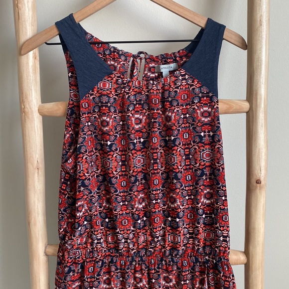 Athleta Red Printed Martinique Tassel Dress - Picture 3 of 7